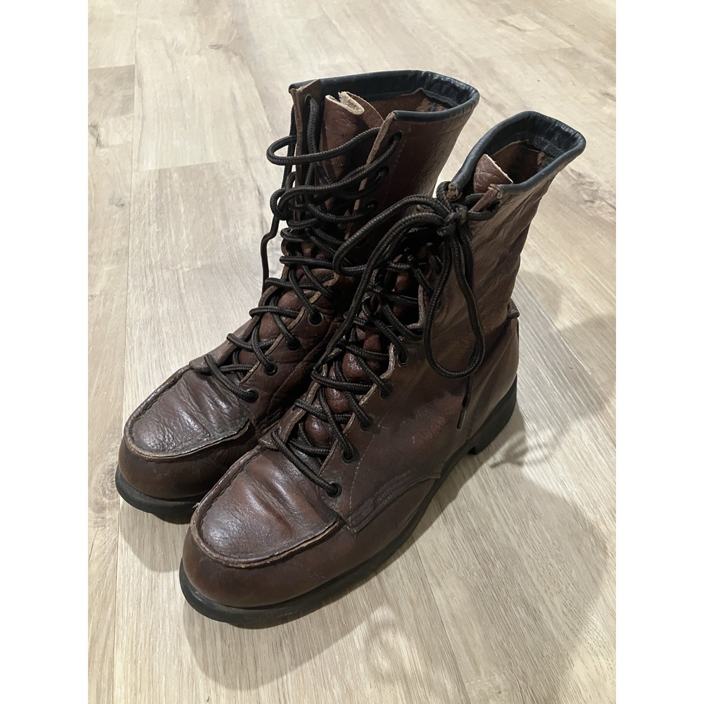 Vintage 70s Red Wing Leather Boots Crepe Sole High Top Women's Size 6.5 - Picture 3 of 15